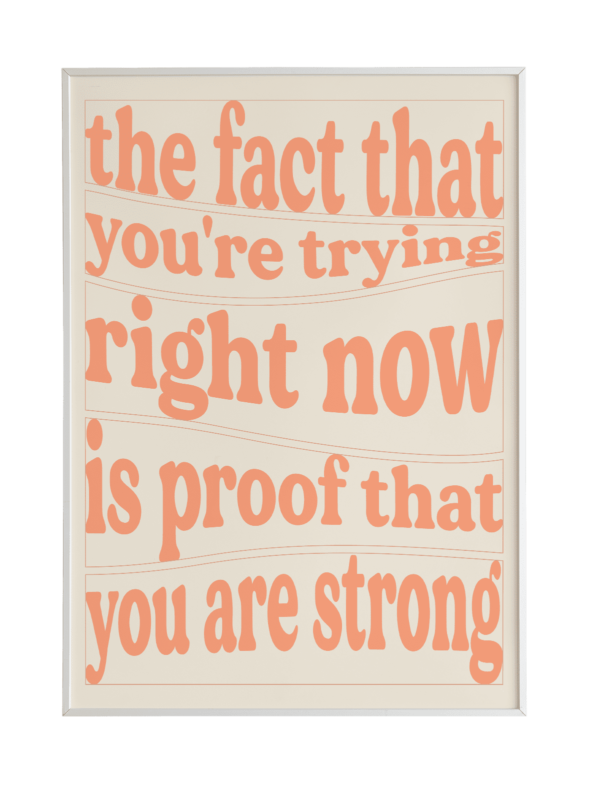 Daily news The fact that you are trying is a proof that you are strong - Affiche orange